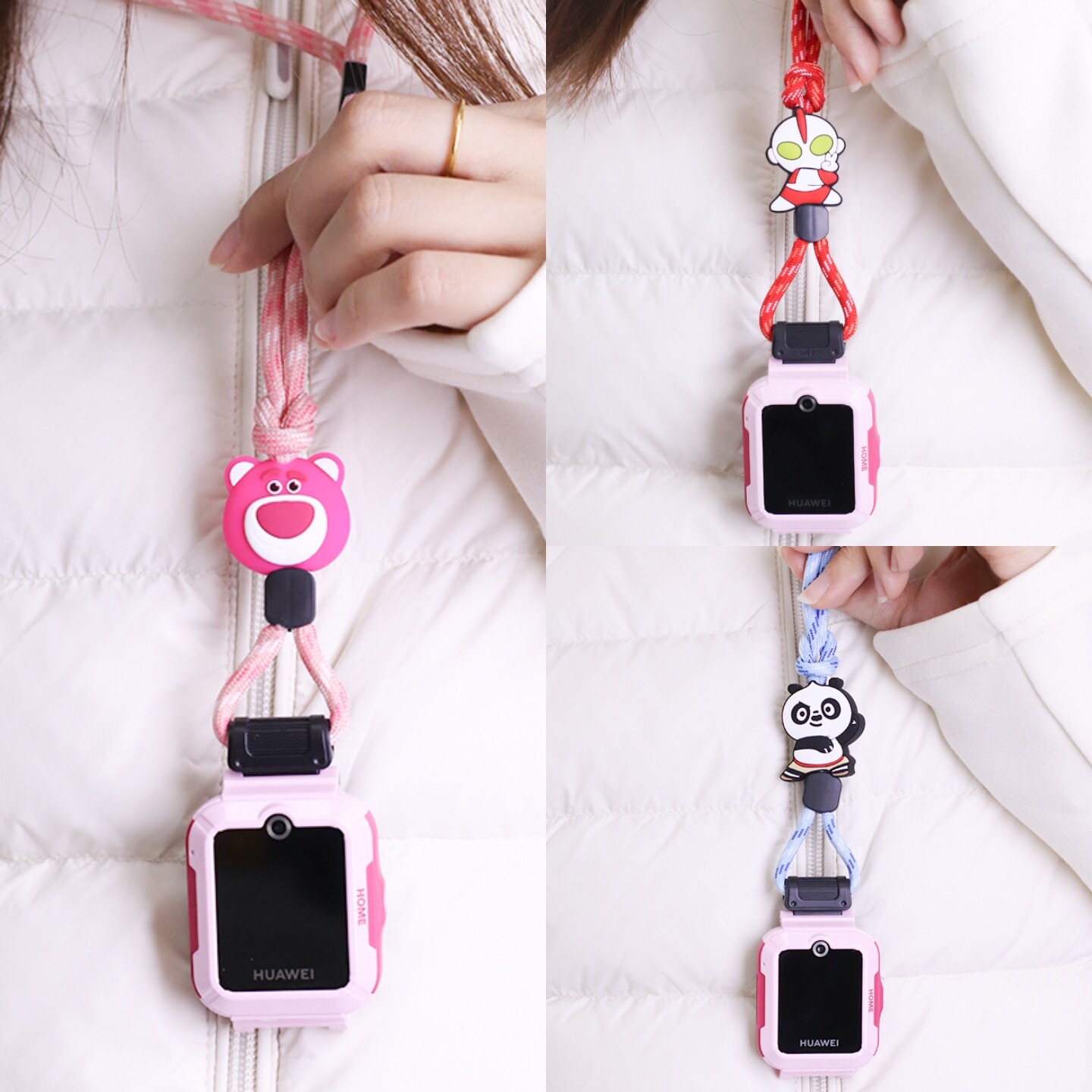 适用华为儿童手表5pro挂绳4pro电话保护壳5xpro挂脖套5新耀版5活力版表带3x吊坠5x挂脖子男女孩配件