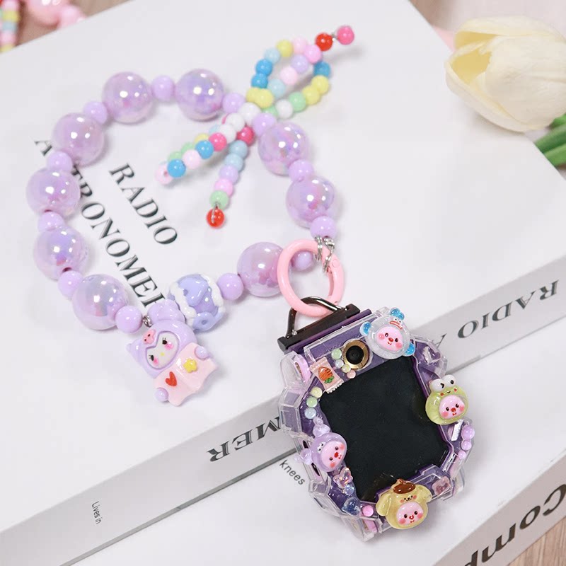 适用小米米兔儿童电话手表5C/6C/C7A表带4C挂绳手提串珠表链7X/7A/7替换4X/4小寻T6pro/Z9/X3S/T3/T5女孩配件