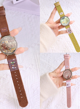 适用佳明手表255表带灯芯绒Venu新款女生245/158替换Garmin智能运动Forerunner645/570腕带男士新年红色配件