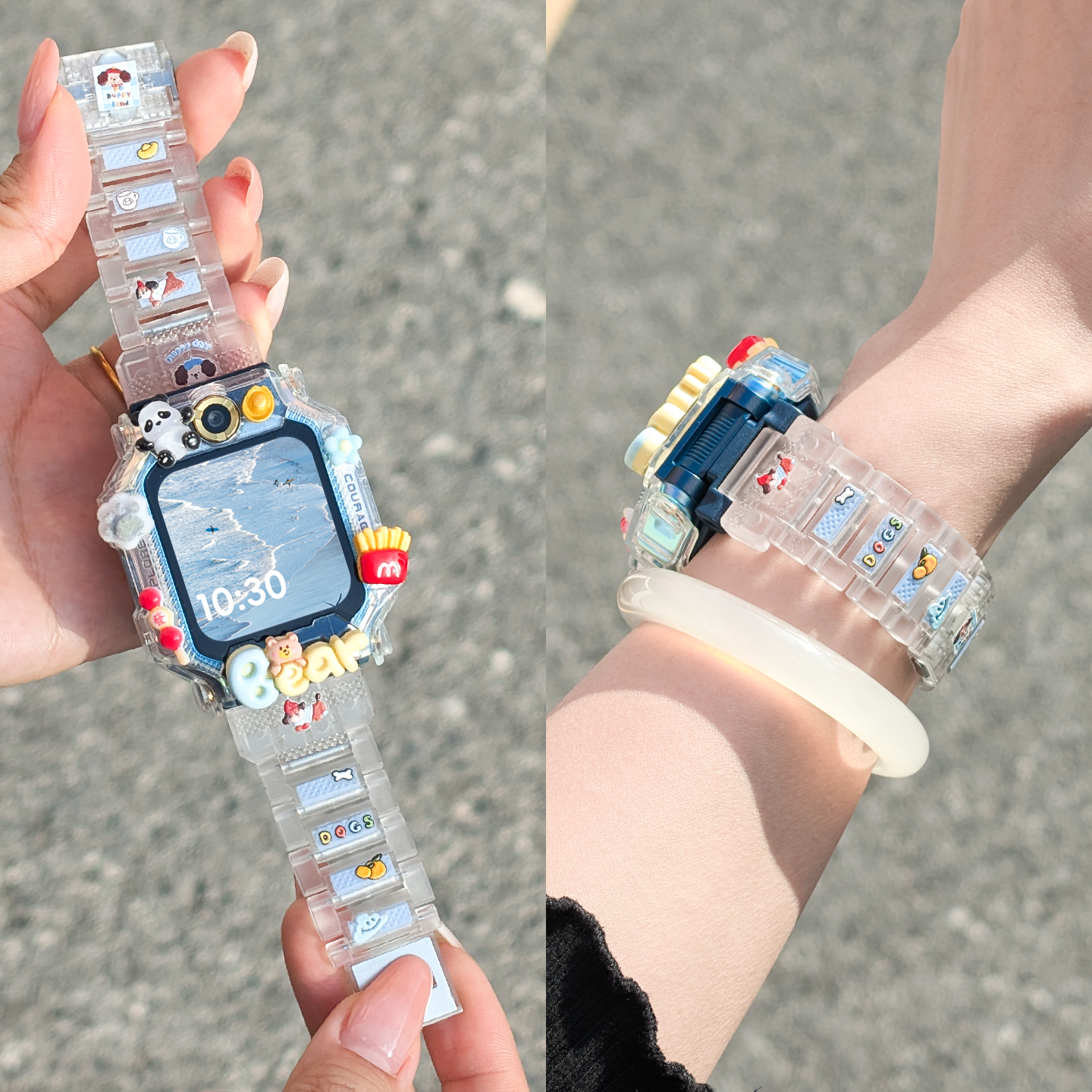 适用小天才儿童电话手表z12表带磁吸闪扣z11/z10炫彩卡通z9a保护壳z8/z7s腕带z6pro高颜值q3/d5少年版q3a配件