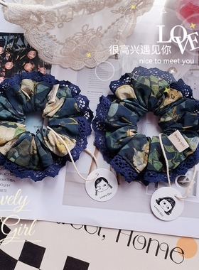 原创手作欧美油画梵高大肠发圈