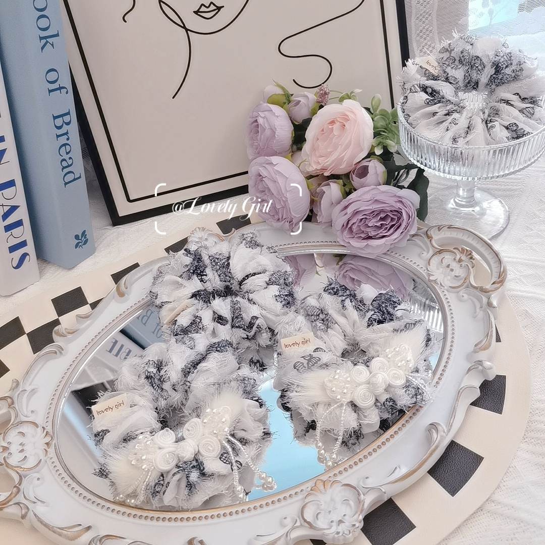 新中式大肠发圈古风汉服盘丸子