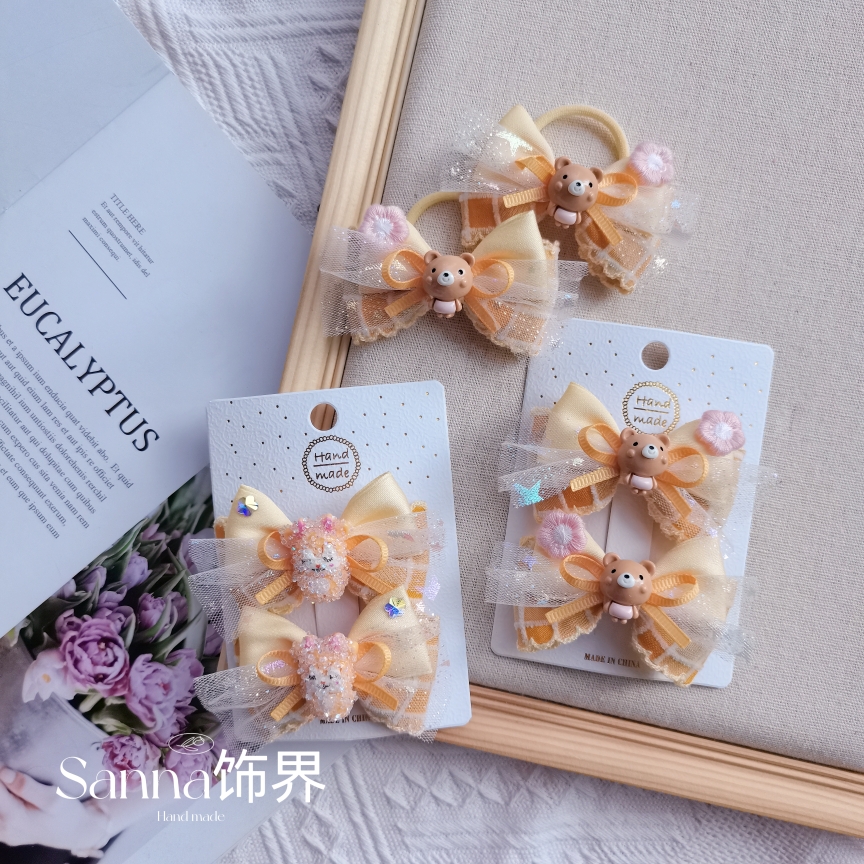 DIY卡通头花刘海边对夹发小圈