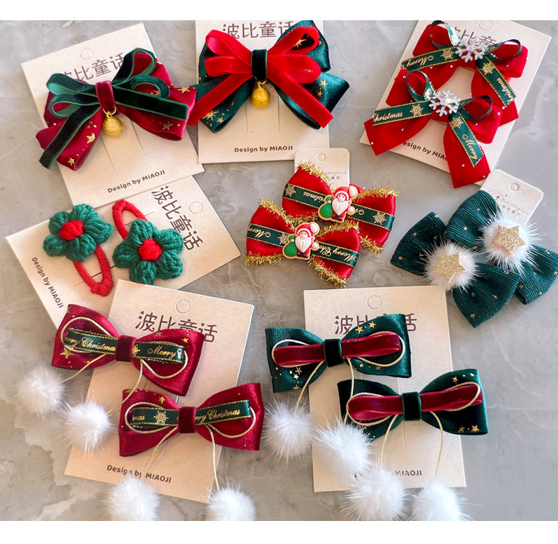 手作欧美圣诞节日派对母小女孩宝幼儿童学生头花亲子发夹卡扣饰品