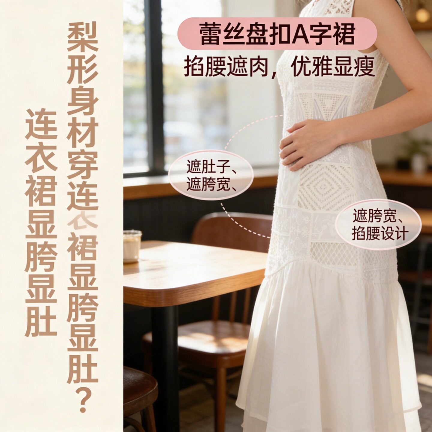 梨形掐腰连衣裙今年流行初夏穿搭独特漂亮掐腰裙拼接裙子薄款短袖