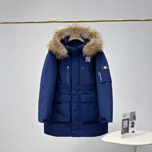 羽绒服中长款加厚大毛领男女工装外套情侣外套派克羽绒服小个子