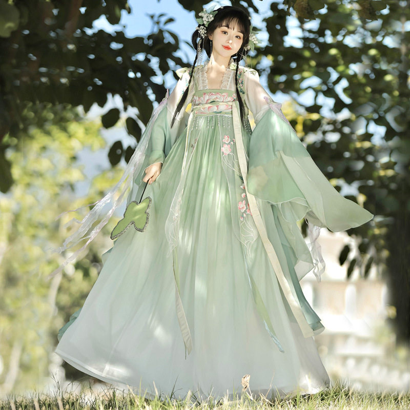 原创汉服女【清菏】齐胸襦裙日常款中国风新款汉元素春夏披裙改良