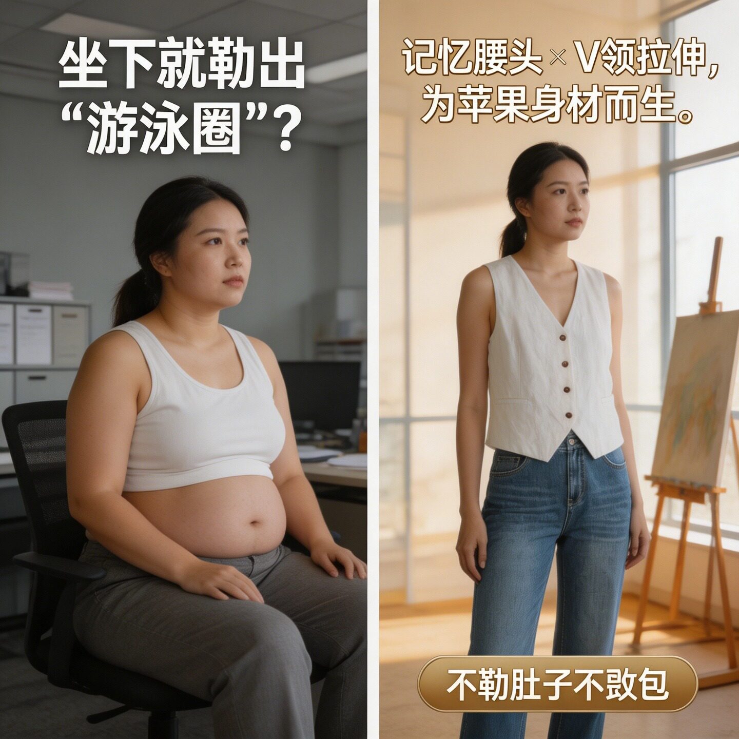 苹果型身材裤子高腰直筒显瘦牛仔裤女夏季薄款不贴腿通勤耐磨套装