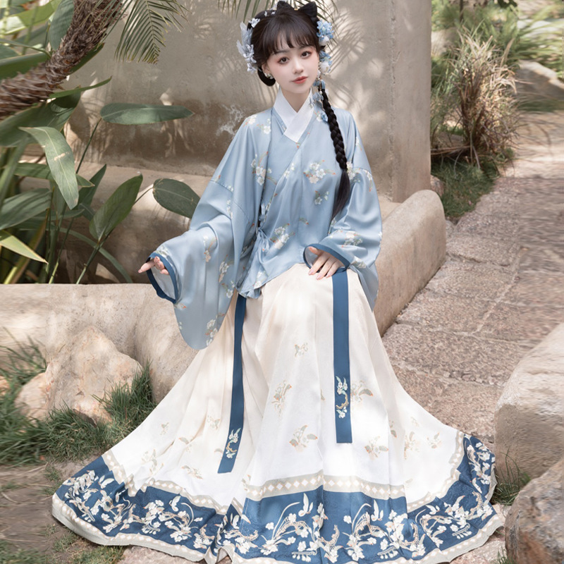 原创如寄明制汉服女冬季方领马面裙套装中国风日常刺绣新中式新品