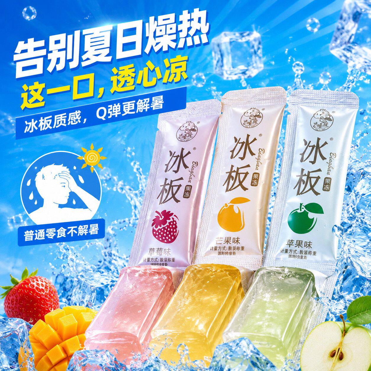 糖尿人专用零食可以吃的无糖精冰板果冻果板果汁夏季解馋零食冷冻