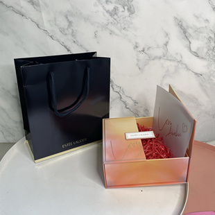 雅诗兰黛专柜正品小棕瓶精华眼霜 粉底液 空包装盒手提袋纸袋空袋