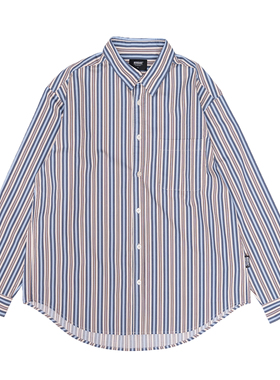 MUNDANE (MDE) 23AW 原创定织复古条纹纯棉廓形休闲长袖衬衫外套