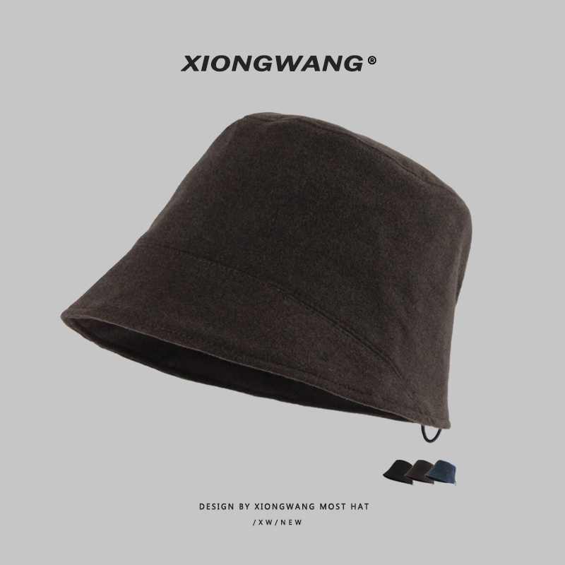 秋冬毛呢水桶帽平顶廓形渔夫帽