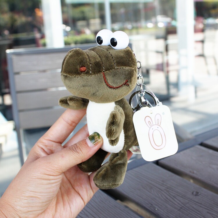 可爱大眼睛鳄鱼卡通韩版恐龙毛绒钥匙扣链挂饰包包挂件小礼物玩偶