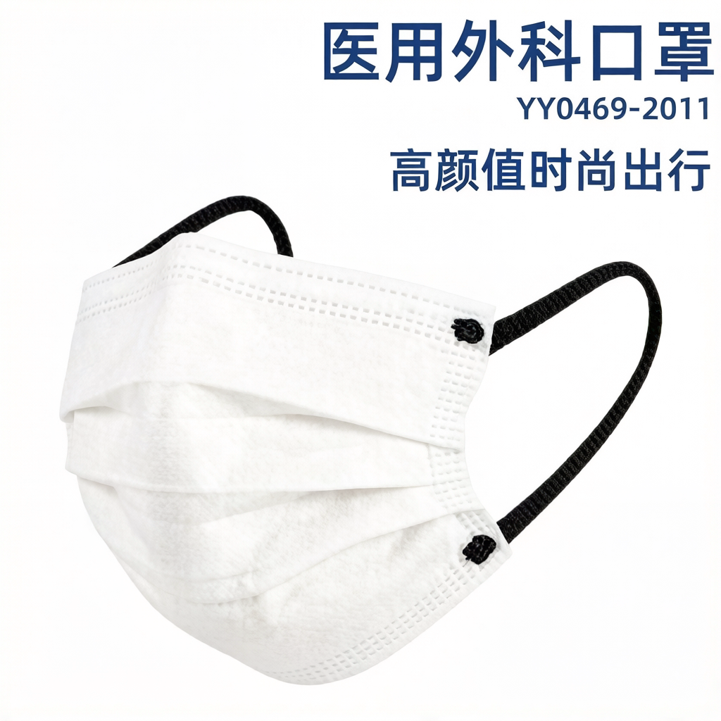 医用外科口罩医疗一次性正品官方旗舰店男女高颜值成人彩色耳绳