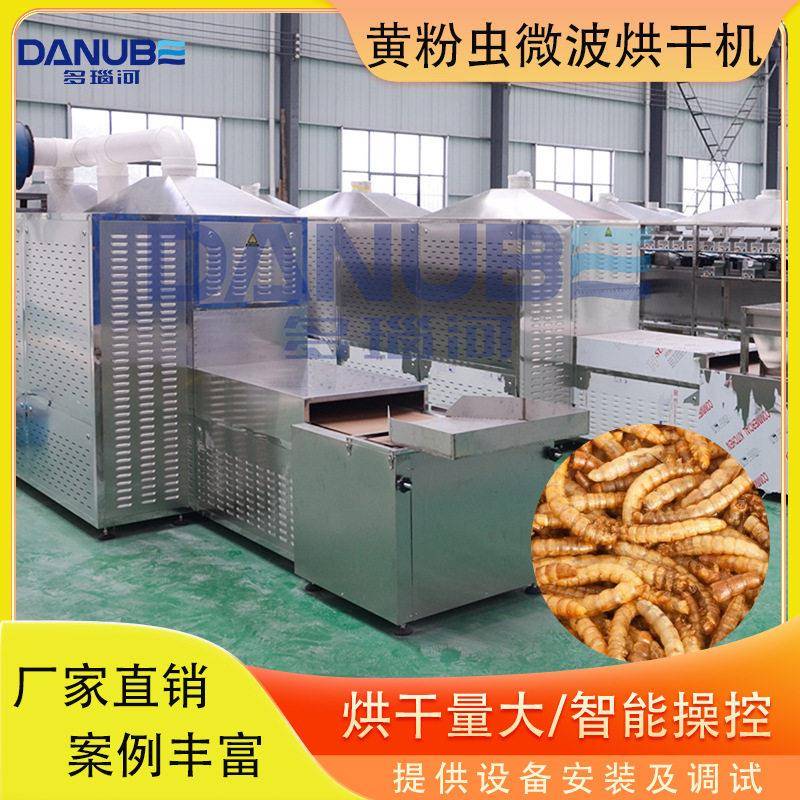 微波黄粉虫烘干机隧道式蝇蛆虫蜈蚣蝗虫膨化设备黑水虻灭菌设备