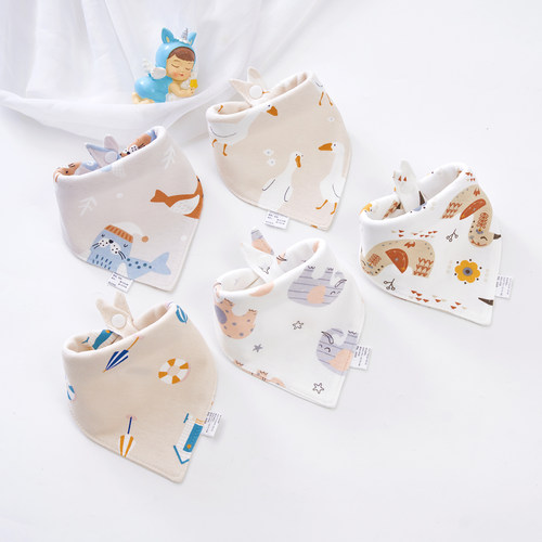 千奇宝贝婴儿抗菌纯棉三角巾