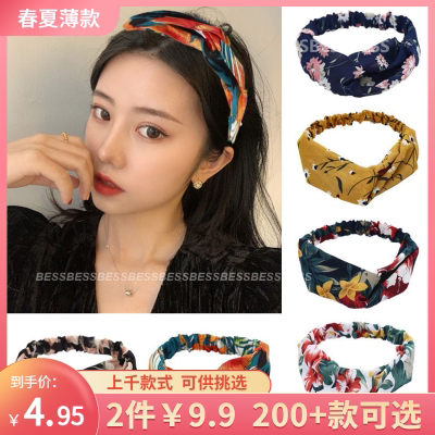 春夏甜美百搭小清新薄款交叉发带