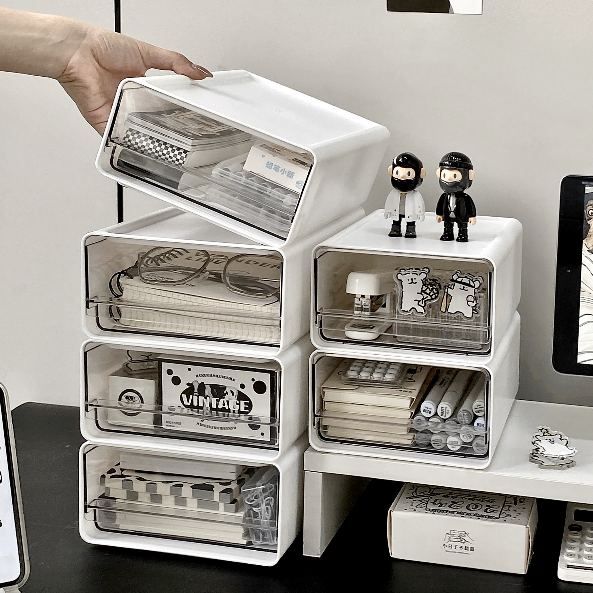 桌面抽屉式收纳盒透明多层整理盒