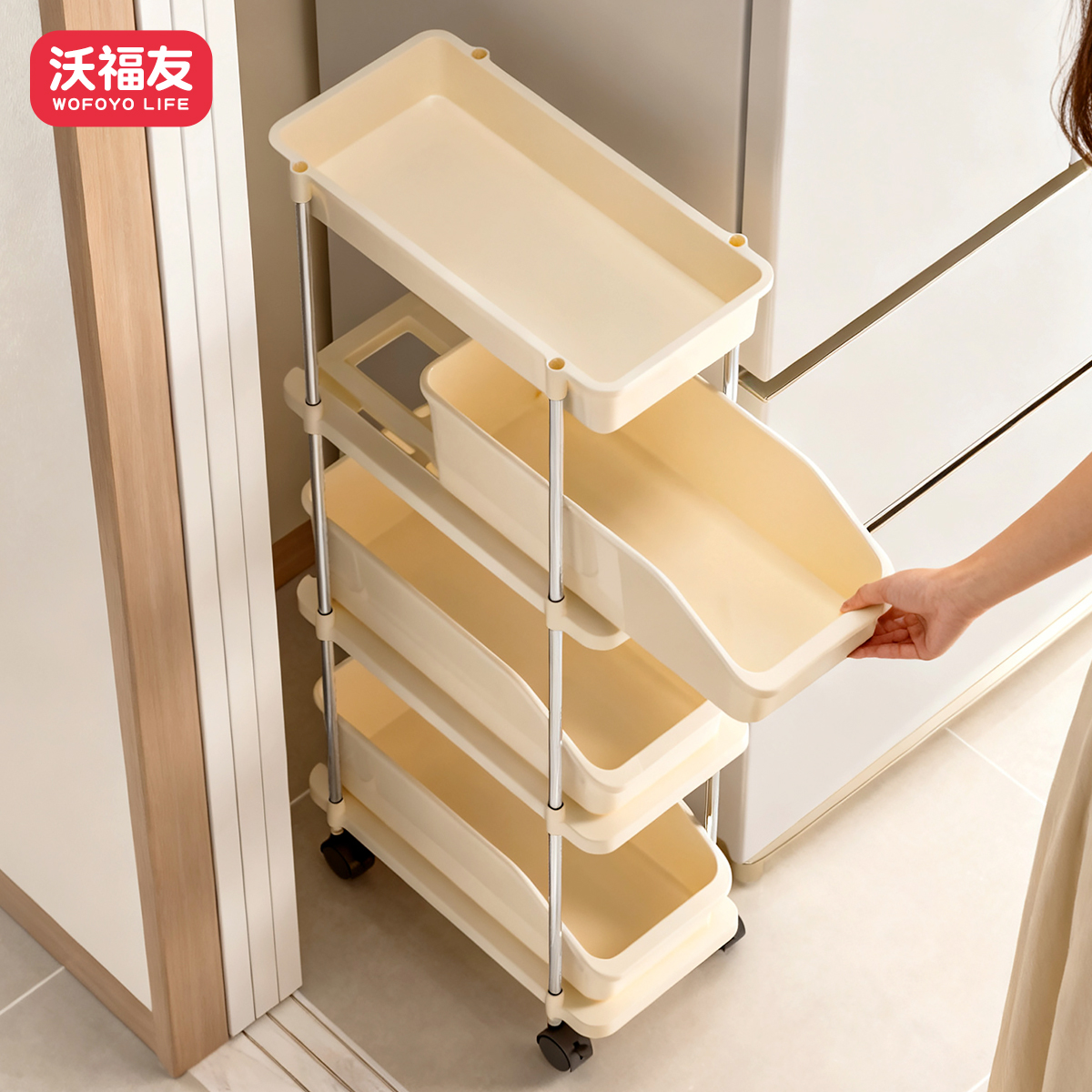 厨房客厅夹缝置物架落地多层