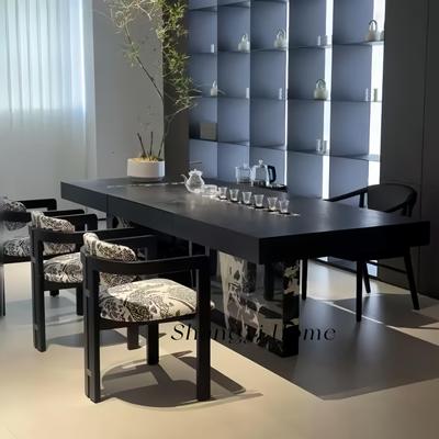 中古设计师实木餐椅法式复古化妆椅意式极简休闲茶椅靠背扶手椅子