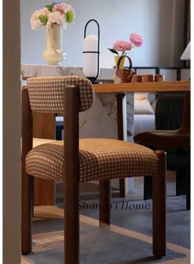 彼得椅中古实木餐椅休闲椅复古书房法式田园奶油风椅子化妆椅红色