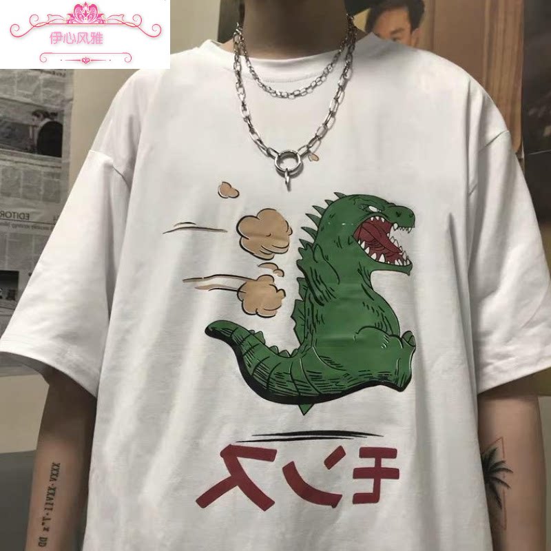 夏季韩版宽松短袖T恤女ins超火恐龙印花原宿风学生男女情侣衫上衣在类目 女装/女士精品, T恤中 - 来自Buy2taobao.com提供专业的淘宝代购服务