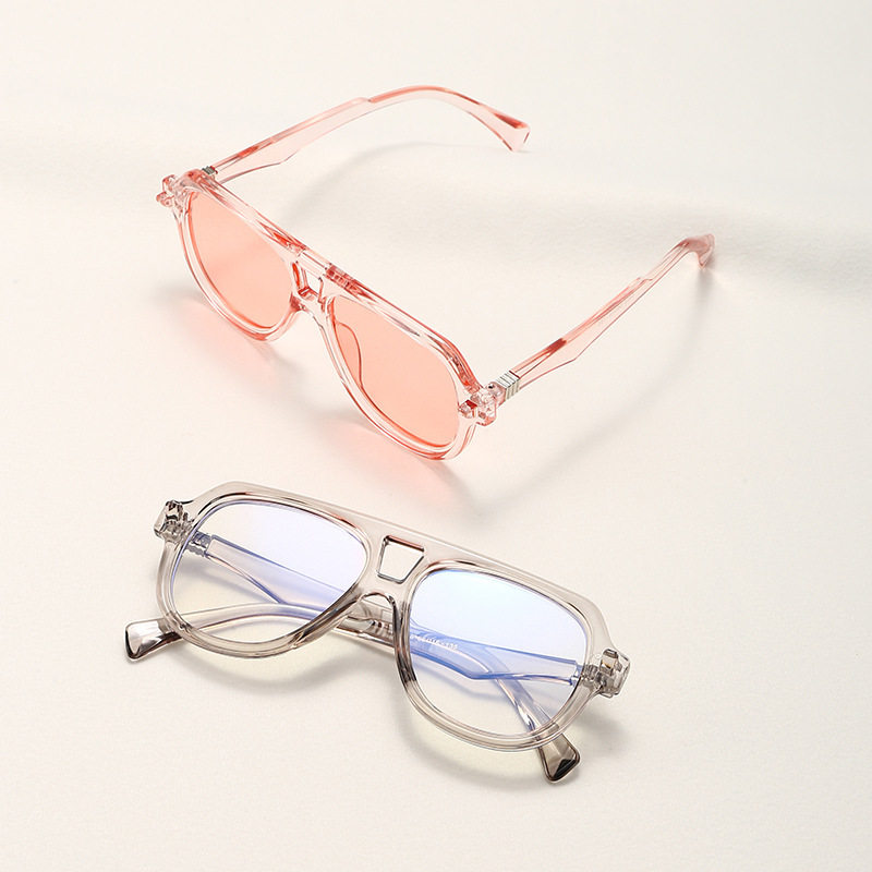 双梁复古旅游太阳镜飞行员小众时尚高级感个性防蓝光眼镜潮流墨镜