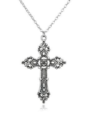 欧美巴洛克十字架  复古波希米亚 1980麦当娜吊坠 哥特式项链