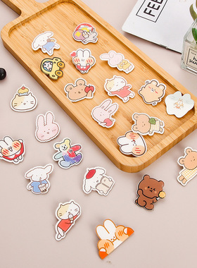 日韩卡通胸针亚克力可爱小兔徽章胸牌包包固定扣别针饰品贴片定制