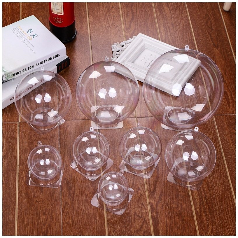 塑料空心球高透明球圣诞球婚庆节庆装饰球永生花吊球创意亚克力球,家居饰品,桌面摆件,淘宝优惠券,粉丝福利购,淘宝优惠卷