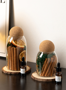 肉桂干花聚财能量瓶家居摆件