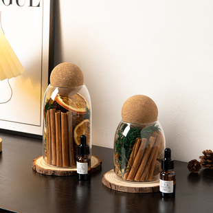 肉桂生财干花干果聚财能量瓶家居入户玄关布置招财装饰品小众摆件