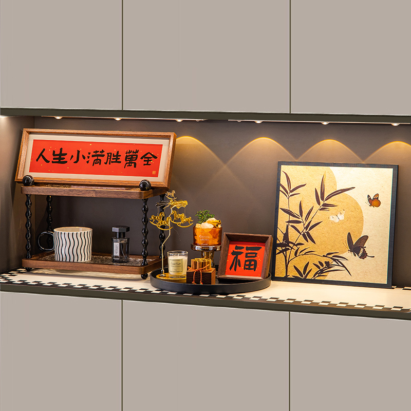 中古风小众置物架入户玄关摆件