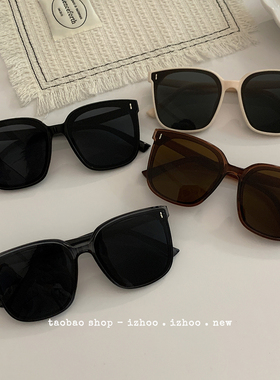 防晒方形墨镜女高级感海边拍照