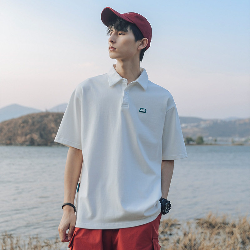 旅拍外景2023夏季新款短袖polo衫宽松简约纯棉T恤男H1570，男装T恤，电商A362