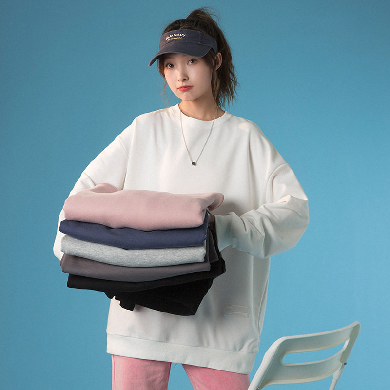 中性卫衣女2021秋季新款日系宽松纯色ins风情侣外套G3023，女装卫衣/绒衫，电商A362