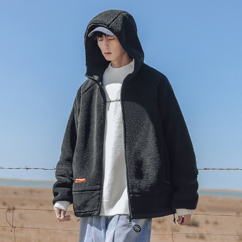 旅拍摇粒绒棉服男2021冬季新款柔感连帽棉衣外套H5021,男装棉衣,电商A362