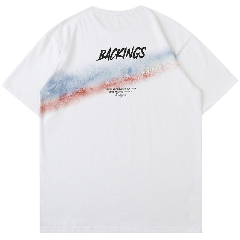 胖胖哥字母印花纯棉短袖T恤男夏季新款宽松大码上衣潮牌百搭体恤,男装T恤,电商A362
