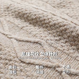 中性风2021秋冬新款宽松花纹设计百搭打底高领毛衣H4038图片