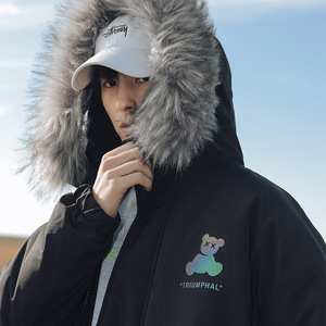 外景旅拍2021冬季新款小熊棉服男毛领棉衣外套G5011图片