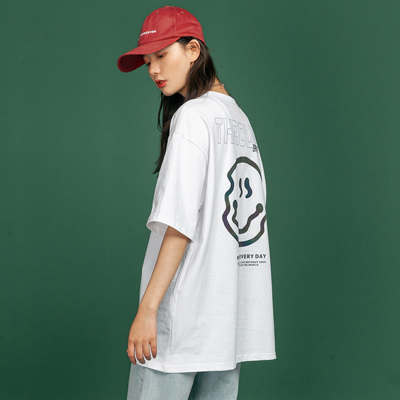 中性2021夏季新款休闲纯棉短袖女T恤圆领宽松上衣G1071,女装T恤,电商A362