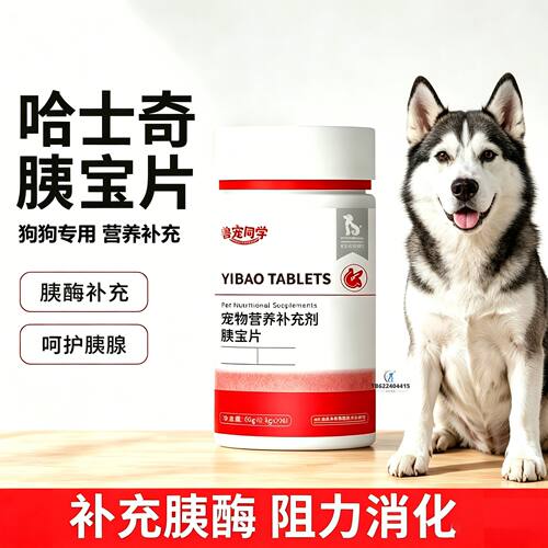 哈士奇专用狗狗胰宝片宠物胰腺保健品消化酶狗补胰酶营养胰宝小狗