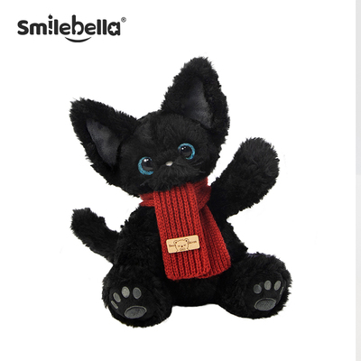 英国SmileBella黑色德文猫咪布偶生日礼物公仔安抚娃娃毛绒玩偶