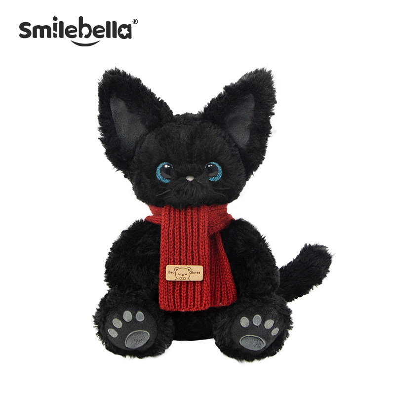 英国SmileBella黑色德文猫咪布偶生日礼物公仔安抚娃娃毛绒玩偶