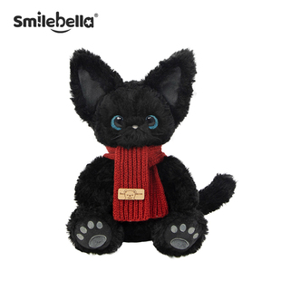 英国SmileBella黑色德文猫咪布偶生日礼物公仔安抚娃娃毛绒玩偶