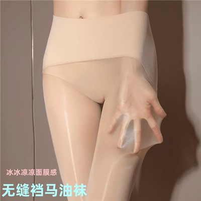 无缝裆超薄极光丝袜蕾丝花边丝滑