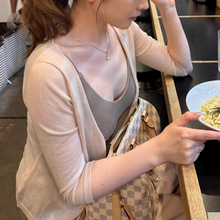 现货 基础魅力 精纺全毛凉感防晒冰丝开衫小外搭罩衫开衫薄慵懒风