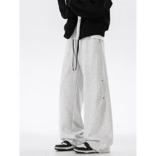 City Hipster 美式卫裤男秋季宽松潮牌运动重磅直筒裤休闲长裤子