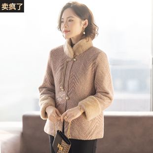 新中式妈妈洋气冬装外套2025新款时尚50多岁中老年妇女冬天上衣服
